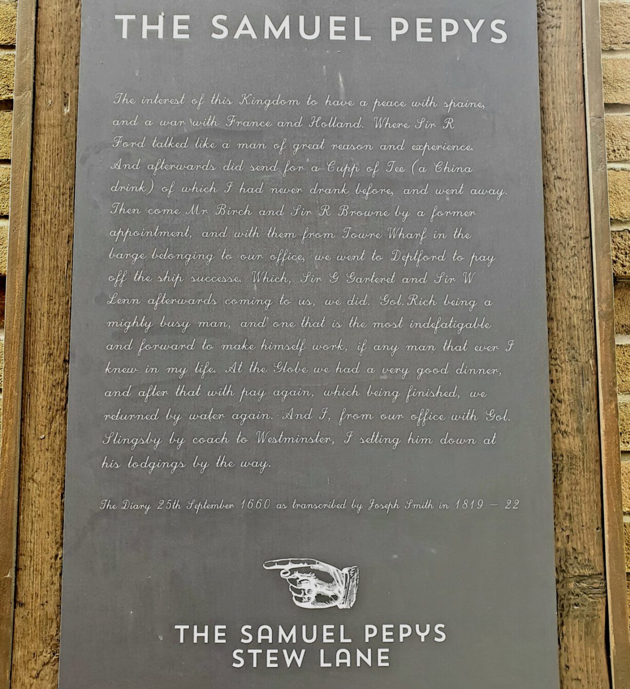 Samuel Pepys in London.