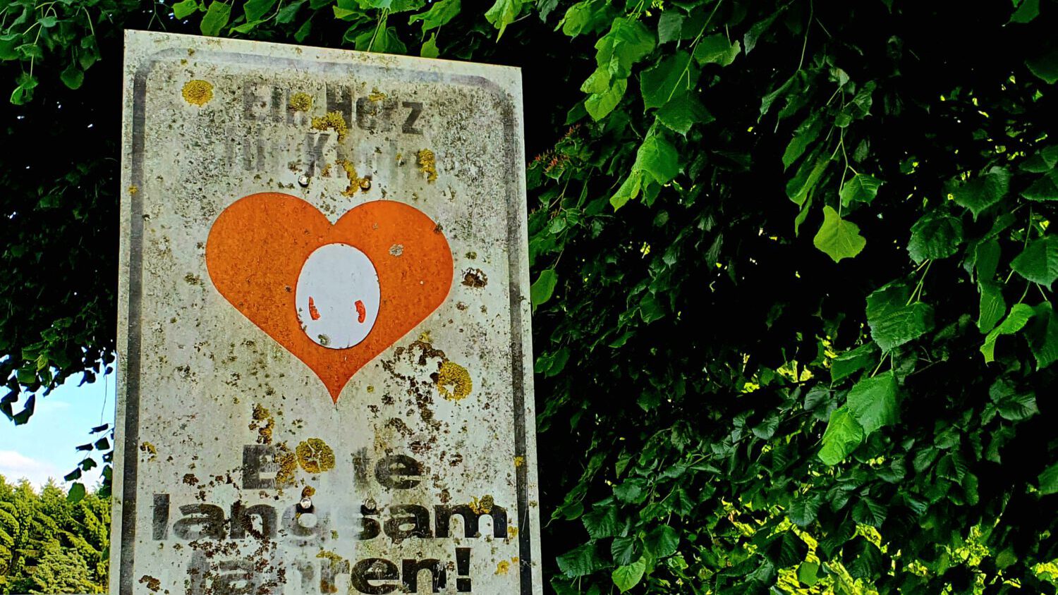 Weathered street sign